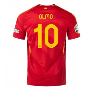 Fotbalové Dres Španělsko Dani Olmo #10 Domácí Oblečení ME 2024 Krátký Rukáv
